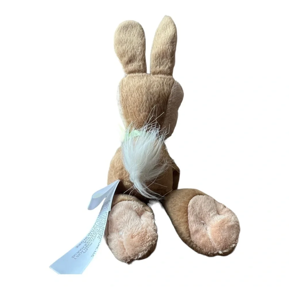 Animal Adventure Easter Bunny Rabbit Plush Green Ribbon Spring 2020 pink nose 8”